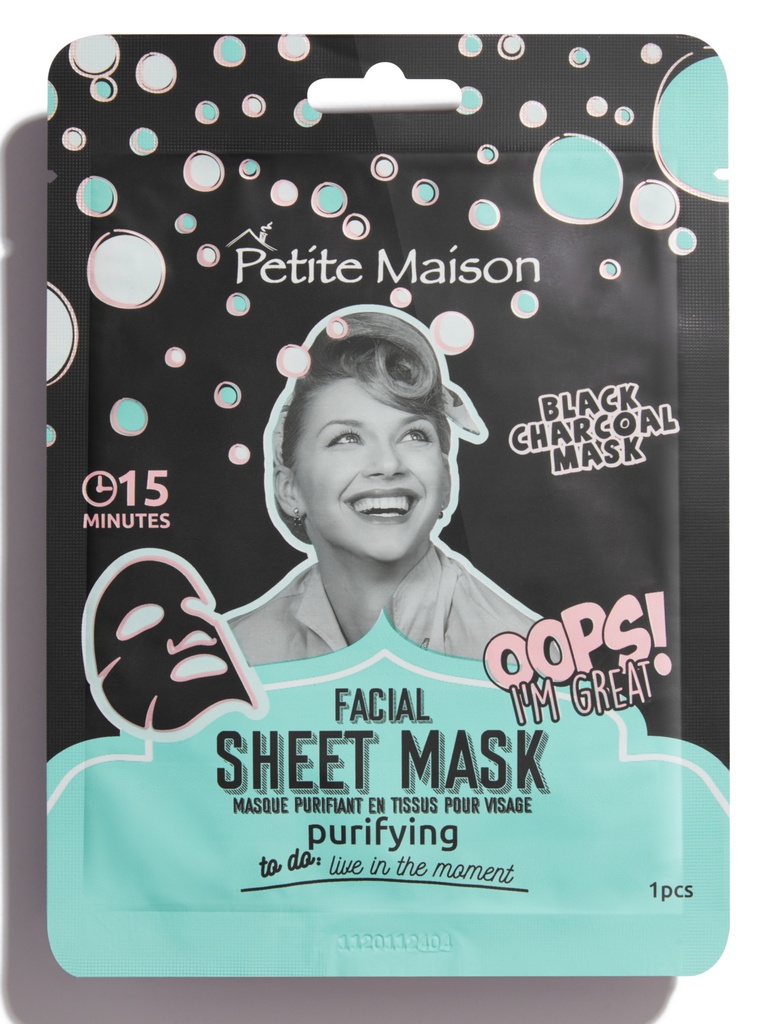 Petite Maison Purifying Black Charcoal Facial Sheet Mask 1 pcs