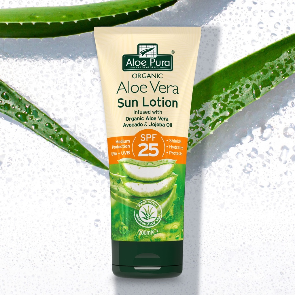 Aloe Pura Organic Aloe Vera Medium Protection Sun Lotion SPF25